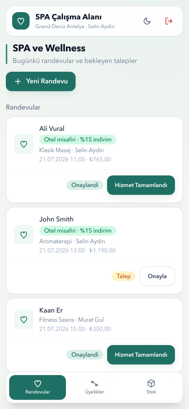 Randevudan hizmetin tamamlanmasına kadar takip edin uygulama ekran görüntüsü